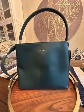 David Jones Forest Green Structured Shoulder Bag with Top Handle